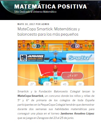 Smartick junto con la Fundación Baloncesto Colegial han puesto en marcha una nueva iniciativa: MateCopa Smartick, un concurso para que los niños y niñas de 5º y 6º de primaria