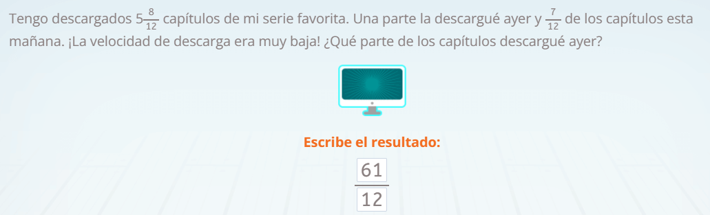 Problemas de fracciones en Smartick Matemáticas