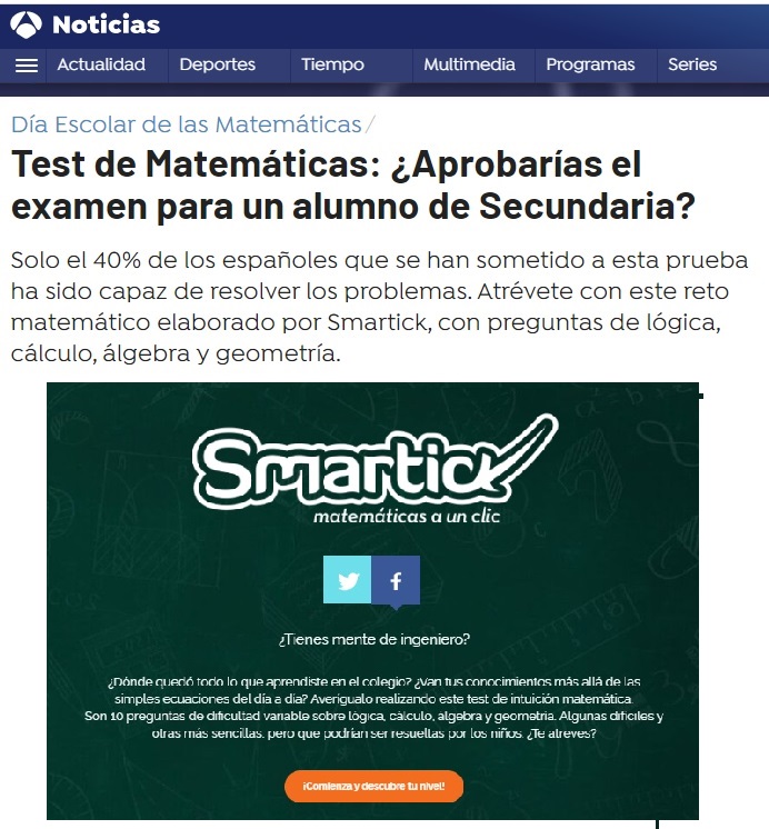 prueba de matemáticas