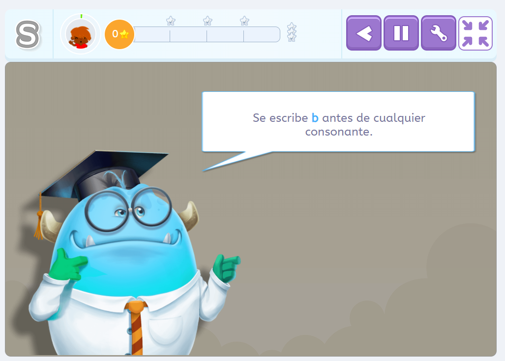 Método de lectura para niños. Ejercicio de ortografía de Smartick Lectura.