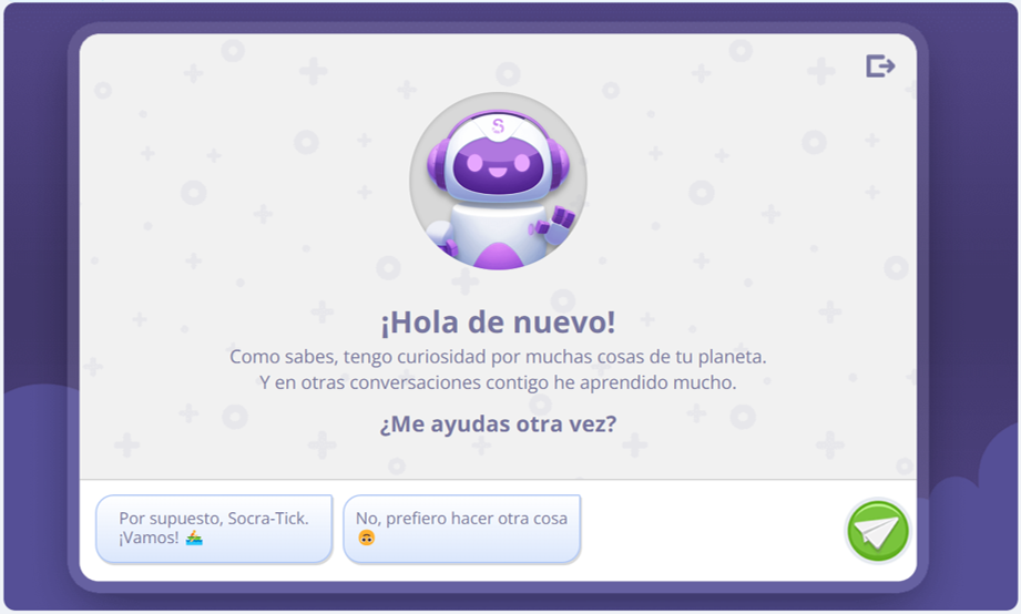 Inicio de conversación con Socratick. Diálogo socrático.