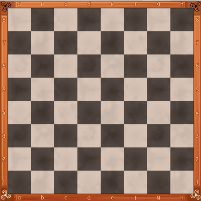 Tablero de ajedrez. Tiene 8 por 8 casillas alternadas entre blancas y negras.
