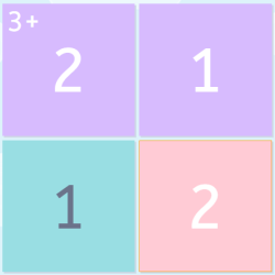 Imagen de un rompecabezas numérico de 2x2 resuelto.
