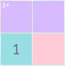 Imagen de un rompecabezas numérico de 2x2 sin resolver.