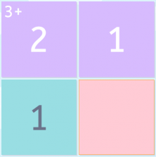 Imagen del proceso de resolución de un rompecabezas numérico de 2x2.