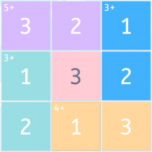 Imagen de un rompecabezas numérico de 3x3 resuelto.