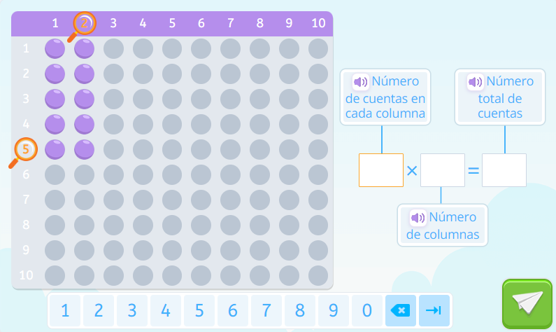 Actividad de multiplicación en la que se representa con una formación rectangular.