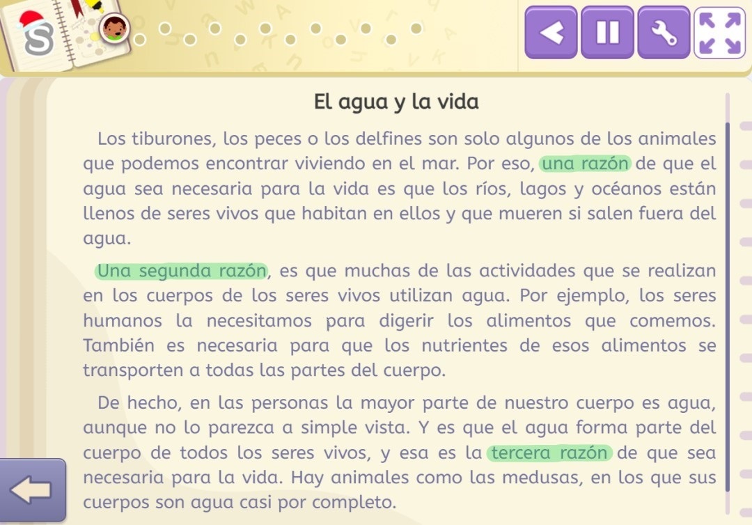 Ejemplos de los marcadores lingüísticos que predominan en los textos expositivos de tipo causa-consecuencia.