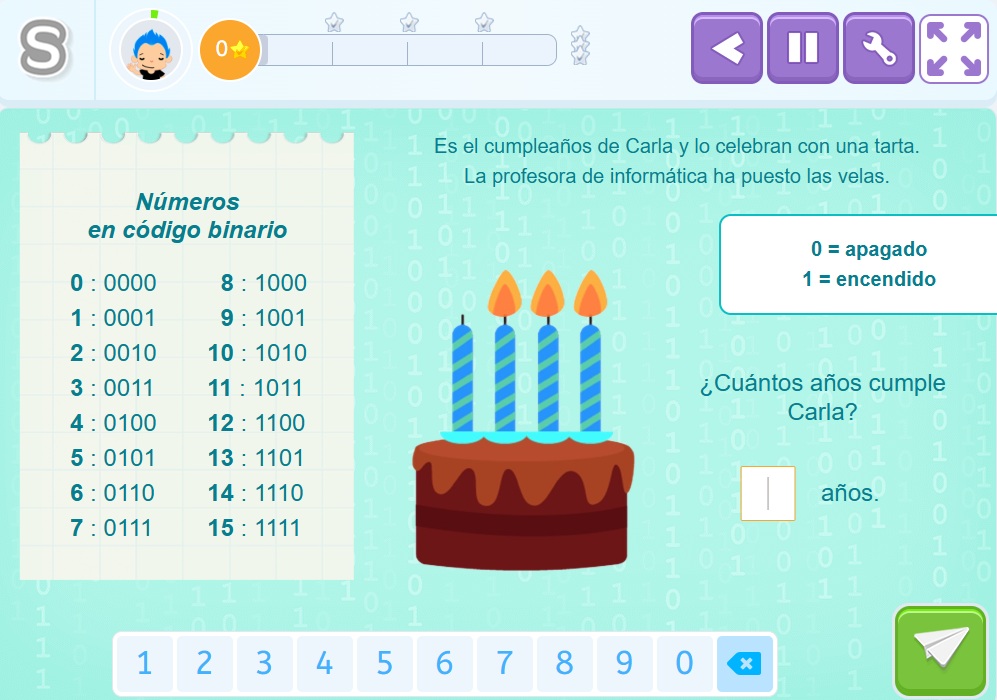 Ejercicio de pensamiento computacional en Smartick. Programación por bloques.