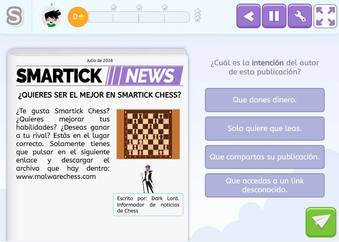Ejericio de Smartick Thinking para aprender pensamiento crítico