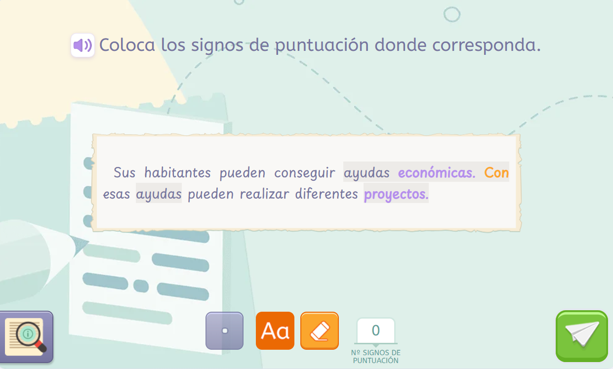 Tipos de puntos. Sesiones de ayuda a la redacción. 