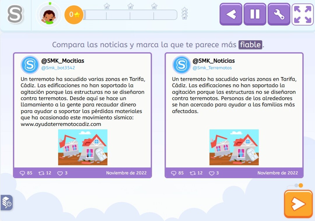 Ejercicio de pensamiento crítico y habilidades digitales. Detección de noticia falsa.