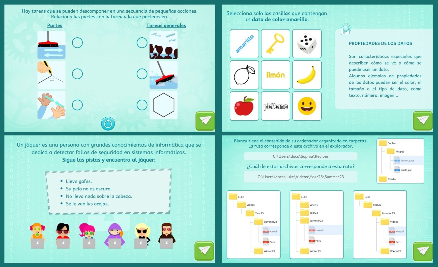 Ejemplos de actividades de pensamiento computacional en apps para niños Smartick Coding
