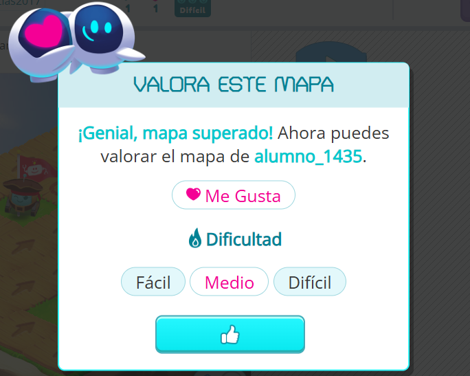 Valoración de Mapas de la Comunidad. Herramienta de diseño en Smartick Coding.