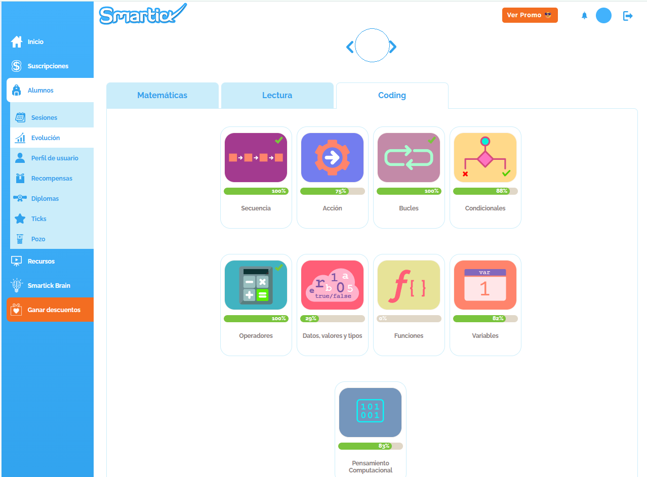 Interfaz de la Web de Padres. Ejercicios de programación.