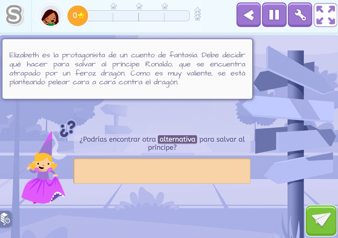 Activar el pensamiento crítico. Actividad de Smartick Thinking donde se trabajan alternativas.