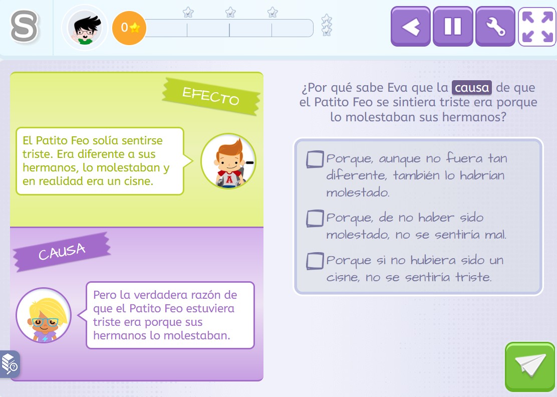 Activar el pensamiento crítico. Actividad de Smartick Thinking para trabajar causa y efecto.