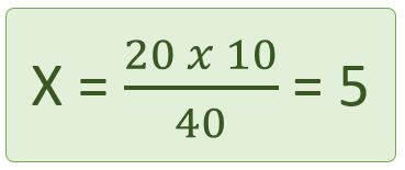 fórmula de la regla de tres inversa