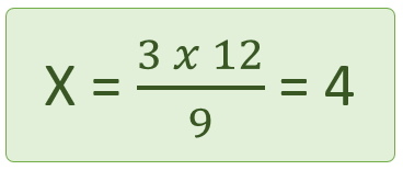 fórmula de la regla de tres inversa