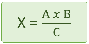 fórmula de la regla de tres inversa