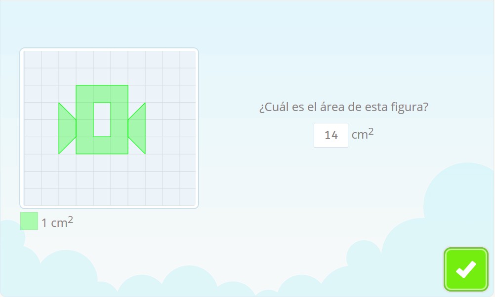 cómo calcular el área de un polígono compuesto sobre una cuadrícula 