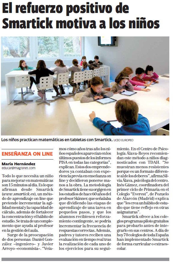 smartick en la revista magisterio