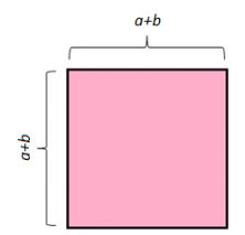 Cuadrado rosa de lado (a+b)