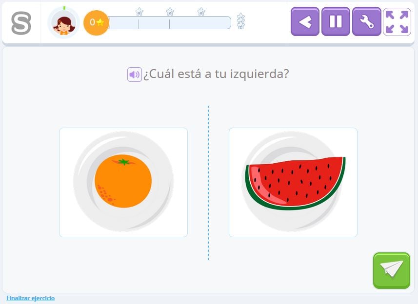 Actividad para trabajar los conceptos de izquierda y derecha en Smartick