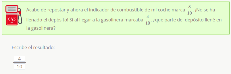 Problema de fracciones en Smartick Matemáticas